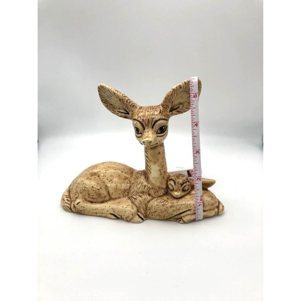 Large Deer Doe and Fawn Figurine Big Eyes Big Ears - Picture 6 of 7